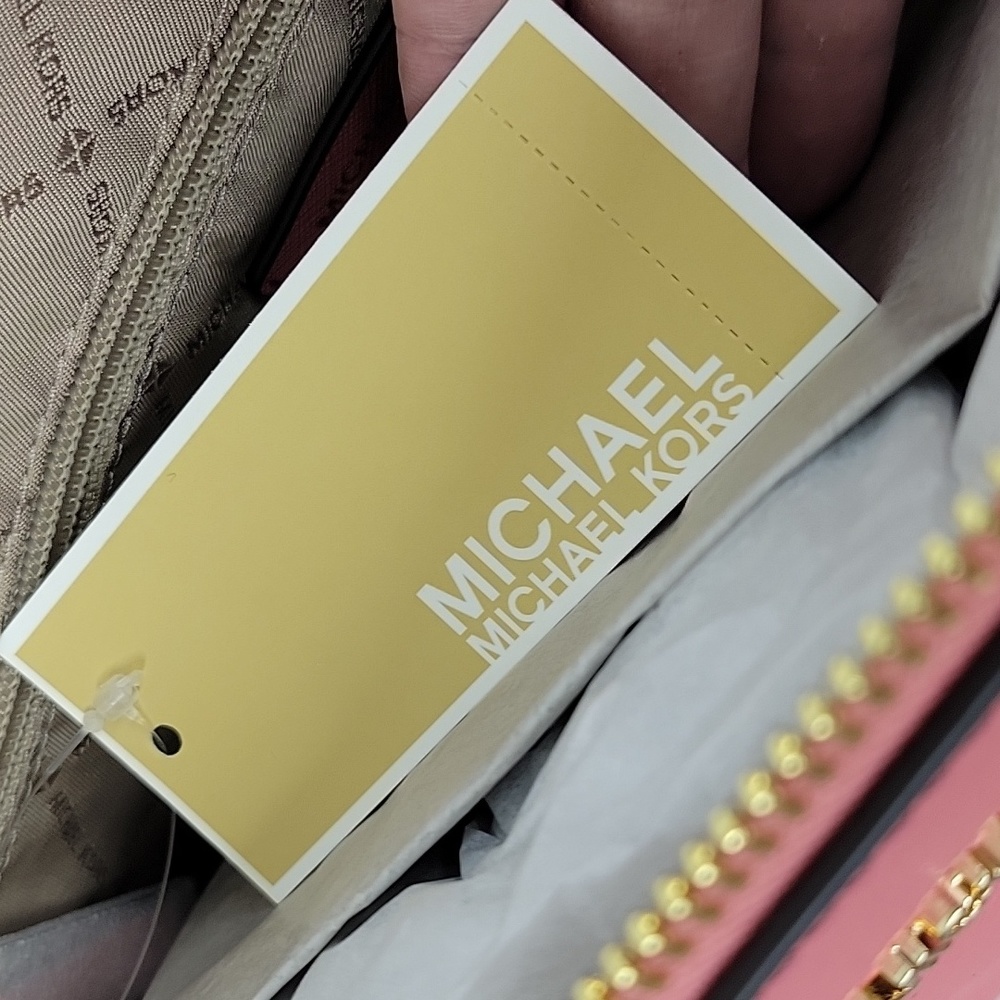 NWT Michael Kors Charlotte Large Shoulder Leather Tote In Tea Rose - Picture 5 of 14